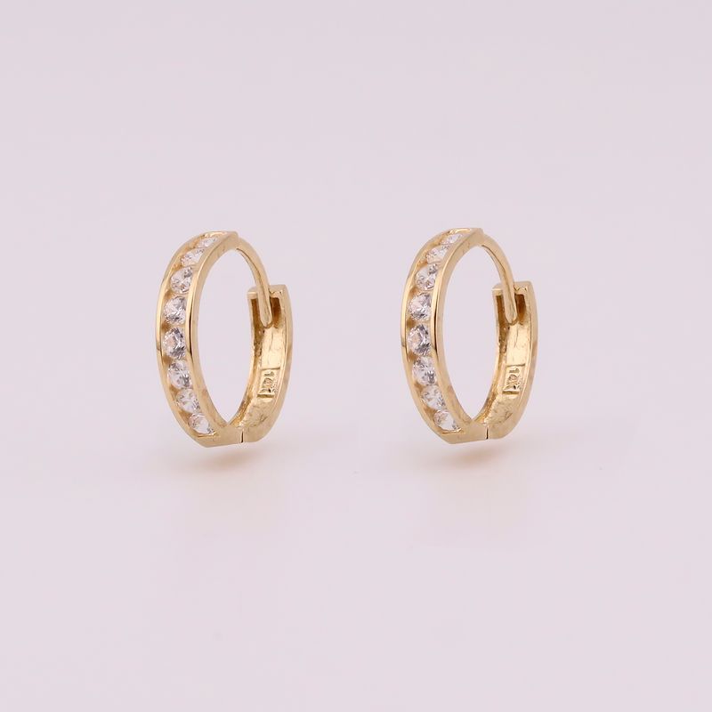 Aretes Huggies Linea C/p 14k 1.1g